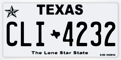 TX license plate CLI4232