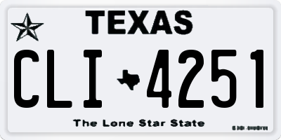 TX license plate CLI4251