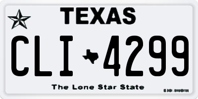 TX license plate CLI4299