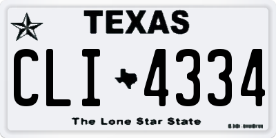 TX license plate CLI4334