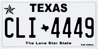 TX license plate CLI4449