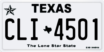 TX license plate CLI4501