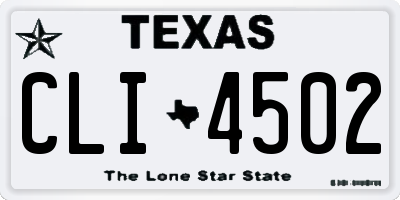 TX license plate CLI4502