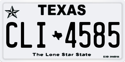 TX license plate CLI4585