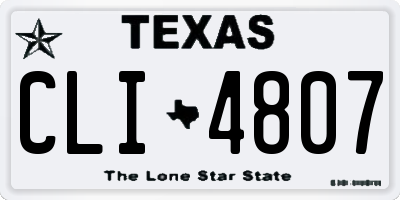 TX license plate CLI4807
