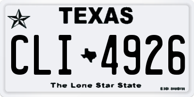 TX license plate CLI4926