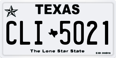 TX license plate CLI5021