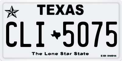 TX license plate CLI5075