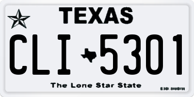 TX license plate CLI5301