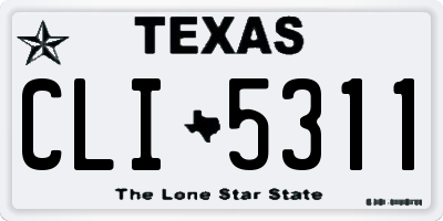 TX license plate CLI5311