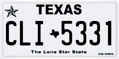 TX license plate CLI5331