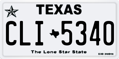 TX license plate CLI5340