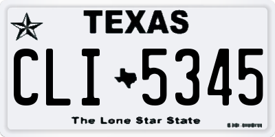 TX license plate CLI5345