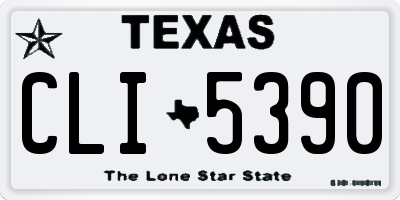 TX license plate CLI5390
