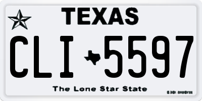 TX license plate CLI5597