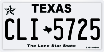TX license plate CLI5725