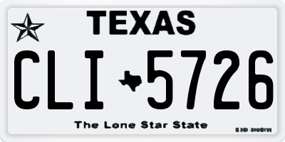 TX license plate CLI5726
