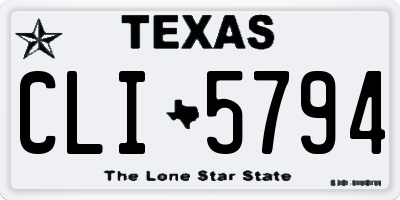 TX license plate CLI5794