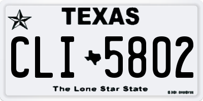 TX license plate CLI5802
