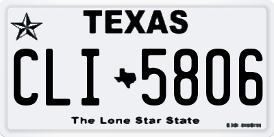 TX license plate CLI5806