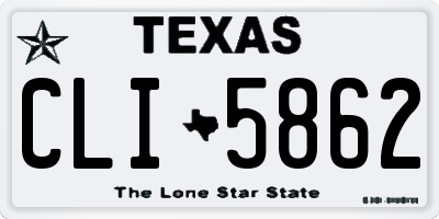 TX license plate CLI5862