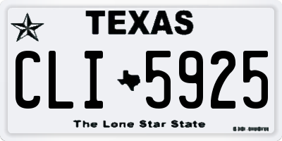 TX license plate CLI5925