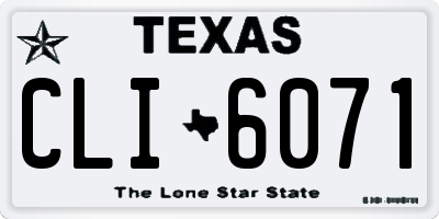 TX license plate CLI6071
