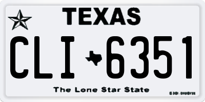 TX license plate CLI6351