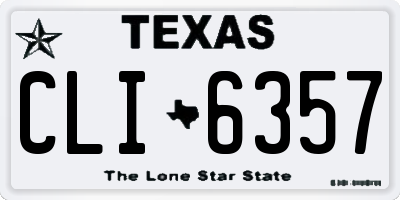 TX license plate CLI6357
