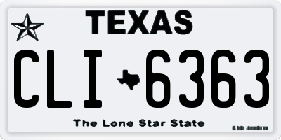 TX license plate CLI6363