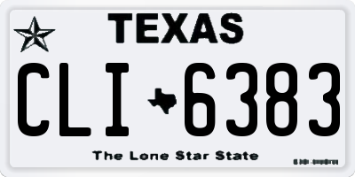 TX license plate CLI6383