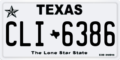 TX license plate CLI6386