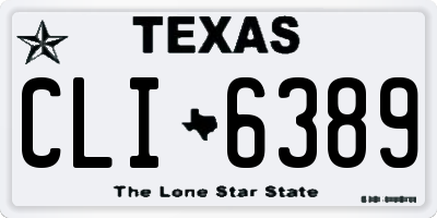 TX license plate CLI6389
