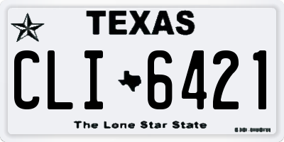 TX license plate CLI6421