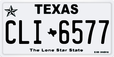 TX license plate CLI6577