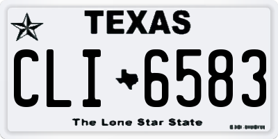 TX license plate CLI6583