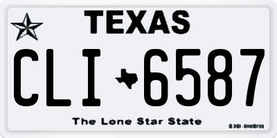 TX license plate CLI6587
