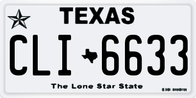 TX license plate CLI6633