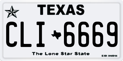 TX license plate CLI6669
