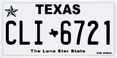TX license plate CLI6721
