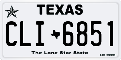 TX license plate CLI6851
