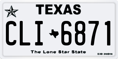 TX license plate CLI6871