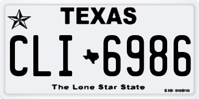 TX license plate CLI6986