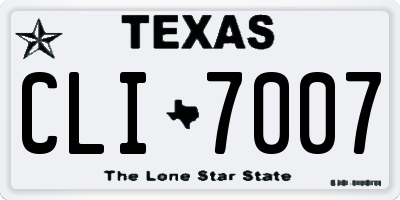 TX license plate CLI7007