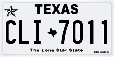 TX license plate CLI7011