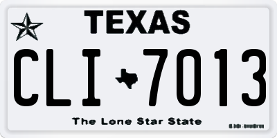 TX license plate CLI7013