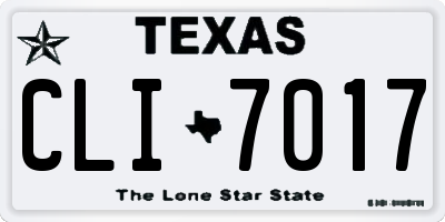 TX license plate CLI7017