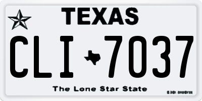 TX license plate CLI7037