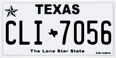 TX license plate CLI7056