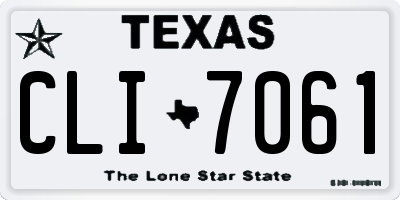 TX license plate CLI7061
